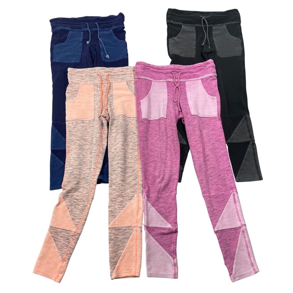 Free People FP Movement Kyoto Leggings Lot of 4 Blue Black Pink Orange Pants M